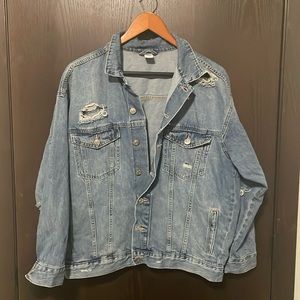 &Denim by H&M Distressed Jean Jacket Small